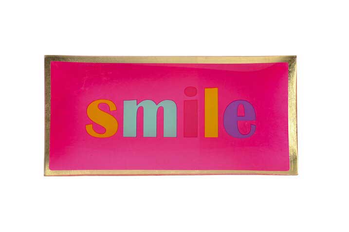 Glasteller "Smile" L neon pink
